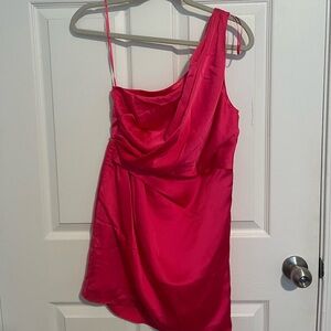 Pink One Shoulder Dress